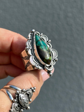Polychrome Qingu Turquoise Ring Size Q1/2~R
