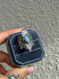 Moonstone Empress Lotus Crown Ring Size N