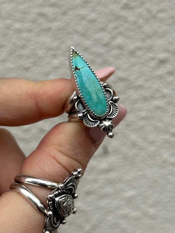 Qingu Turquoise Ring Size L1/2~M