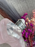 Purple Agate Stamped Wide Band Ring Size M1/2~N