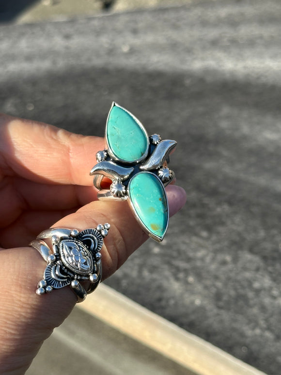 Apache Nugget Turquoise Ring Size U