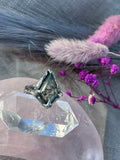 Moss Agate Molten Claw Ring Size S
