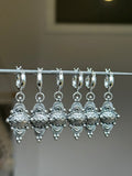 Decorative ‘TSD’ Dangle Huggie Hoops