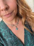 Turquoise Dainty Paisley Chunky Chain Necklace