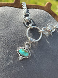 Turquoise Dainty Paisley Chunky Chain Necklace