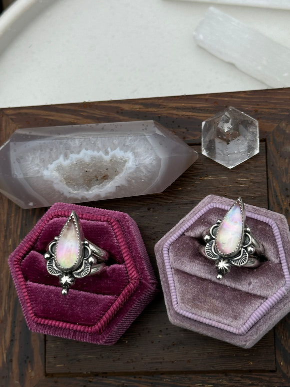 Pink Mother of Pearl Ring (2 sizes)