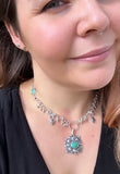 Turquoise Fancy Stamped Choker Necklace