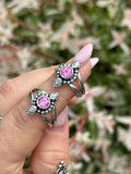 Simulated Pink Tourmaline Dainty Paisley Ring MTO