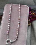 Pink Pearl Bolt Ring Necklace MTO
