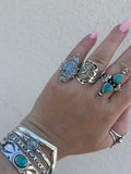 Moonstone Stamped Talisman Ring Size M1/2~N