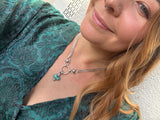 Turquoise Dainty Paisley Chunky Chain Necklace