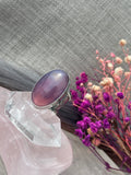 Purple Agate Stamped Wide Band Ring Size M1/2~N