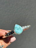 Larimar Stamped Cuff Bracelet MTO