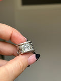 White Buffalo Duo Wide Band Ring Size L~L1/2