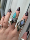 Turquoise Statement Leafy Ring
