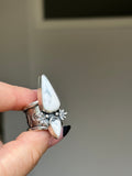 White Buffalo Duo Wide Band Ring Size L~L1/2