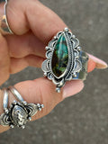 Polychrome Qingu Turquoise Ring Size Q1/2~R