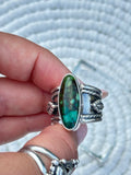 Turquoise Wide Band Ring Size O