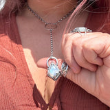 Moonstone Kite Lariat Choker Chain Necklace