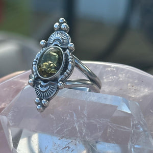 Small Skylar Green Baltic Amber Ring MTO