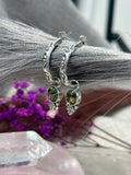 Green Baltic Amber Stamped Hoops MTO