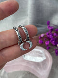 Green Baltic Amber Stamped Hoops MTO