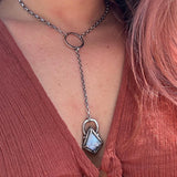 Moonstone Kite Lariat Choker Chain Necklace