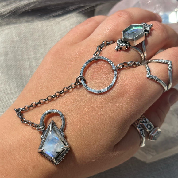 Moonstone Kite Lariat Choker Chain Necklace