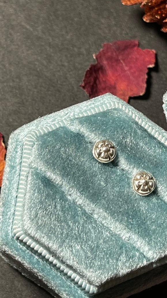 Flower Stud Earrings Sterling Silver MTO