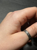 Floral Patterned Band Sterling Silver Ring/Thumb Ring