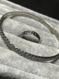 Floral Patterned Band Sterling Silver Ring/Thumb Ring