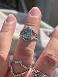 Icy Blue Kyanite Double Wishbone Ring Size O