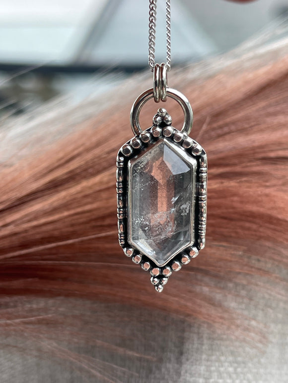 White Phantom Quartz Rena Pendant MTO