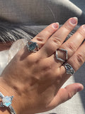 Icy Blue Kyanite Double Wishbone Ring Size O
