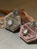 Small Ayva~ Rainbow Moonstone Teardrop Ring MTO