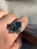 Smokey Quartz Estera Stamped Ring MTO