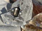 Smokey Quartz Estera Stamped Ring MTO
