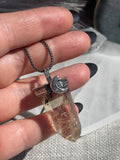 Chunky Citrine Stamped Point Necklace MTO