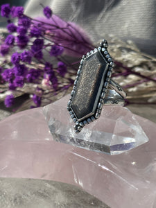 Black Moonstone/Sunstone Rena Ring Size U1/2