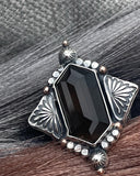 Smokey Quartz Estera Stamped Ring MTO