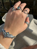 Labradorite Lotus Crown Wishbone Cuff